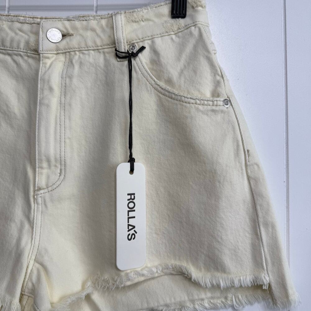 Rolla's x Free People shorts high rise denim 26 cotton distressed frayed ripped - Picture 6 of 12